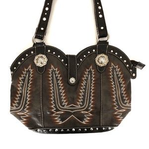Western studded and embroidered purse.